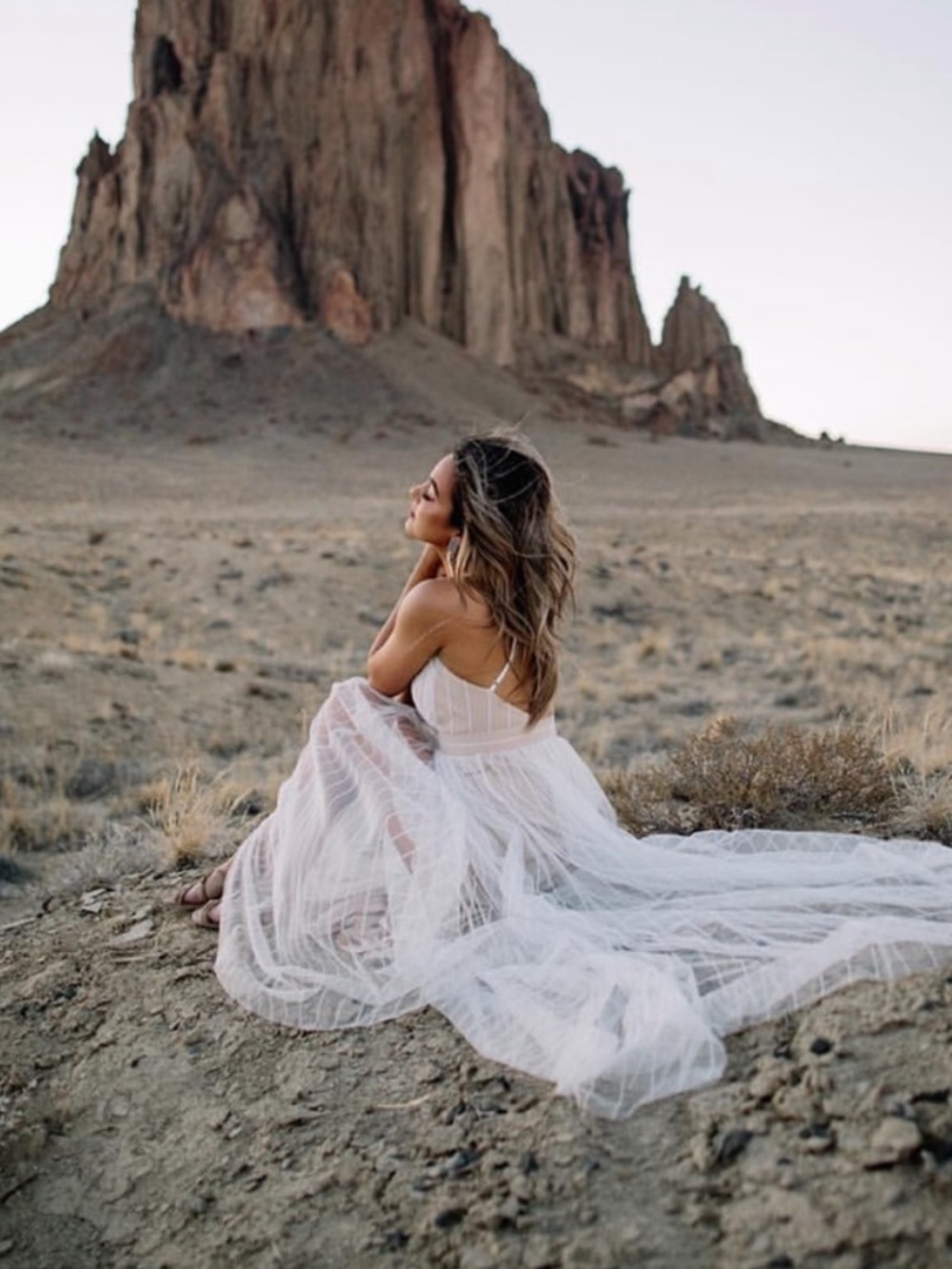 Luxxel Tulle Maxi Dress Criss Cross Back Fairy Cottagecore Bridal Baby Shower